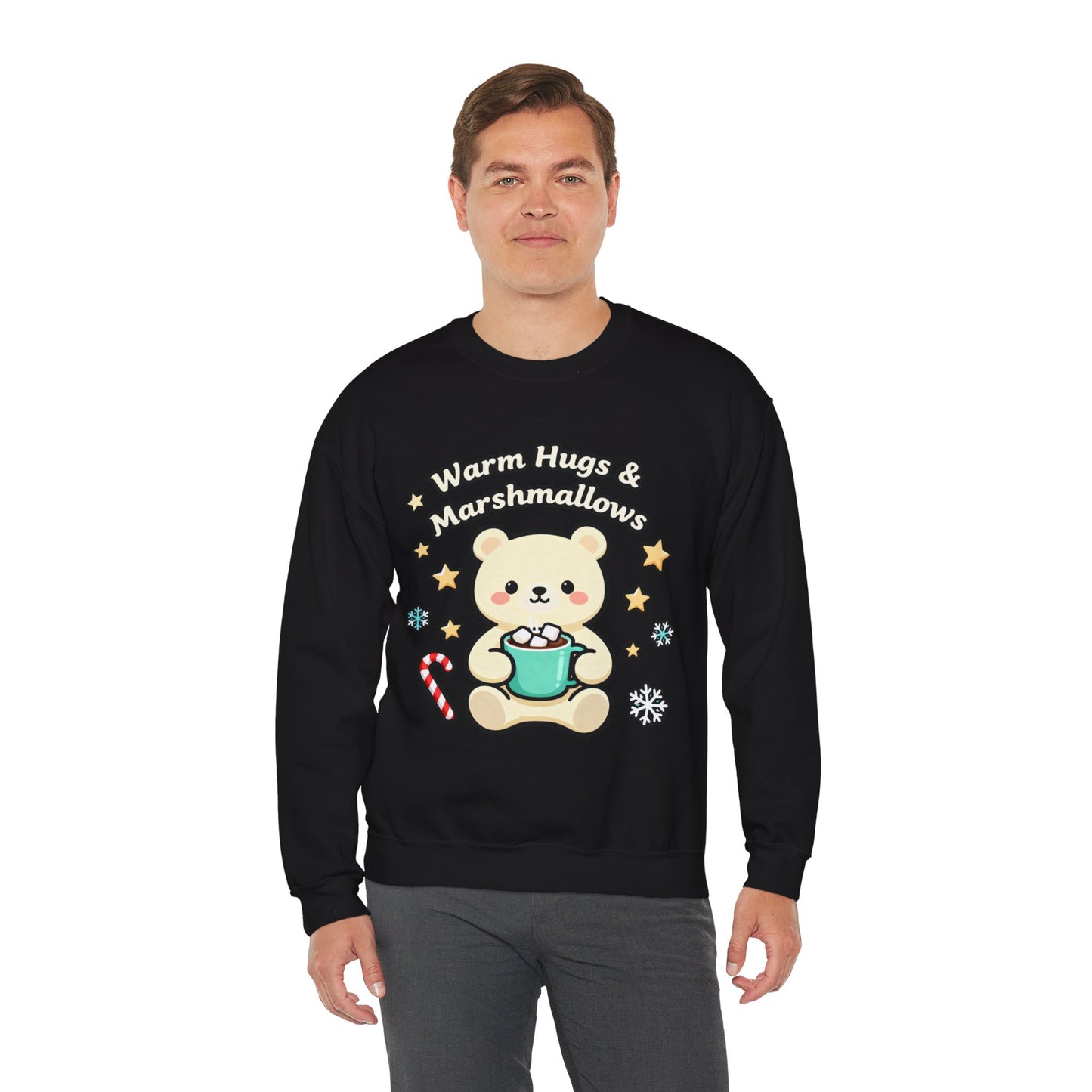 Cute Bear Hot Cocoa Sweatshirt - Warm Hugs & Marshmallows | Loom Noir