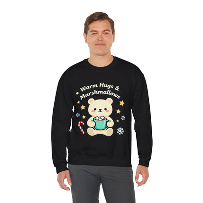 Cute Bear Hot Cocoa Sweatshirt - Warm Hugs & Marshmallows | Loom Noir