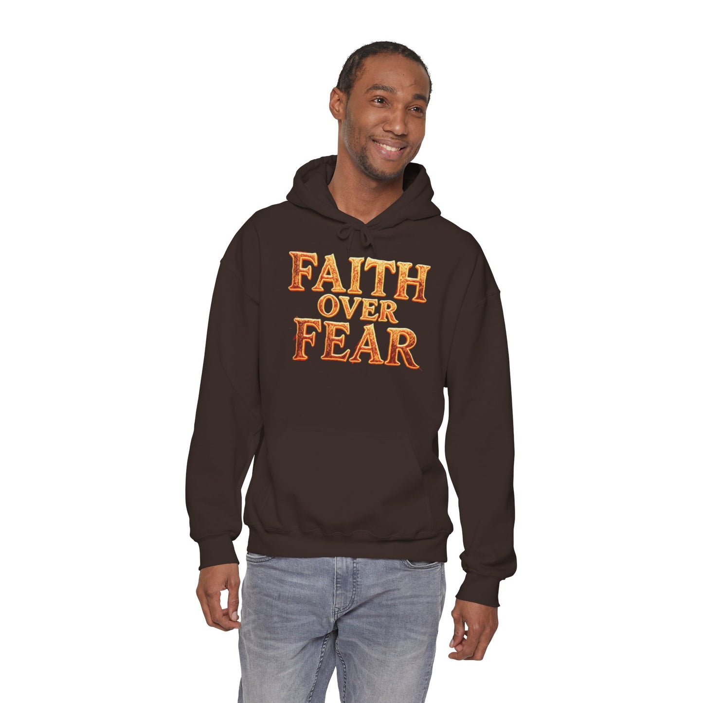 Faith Over Fear Hoodie Pullover - Christian Streetwear | Loom Noir