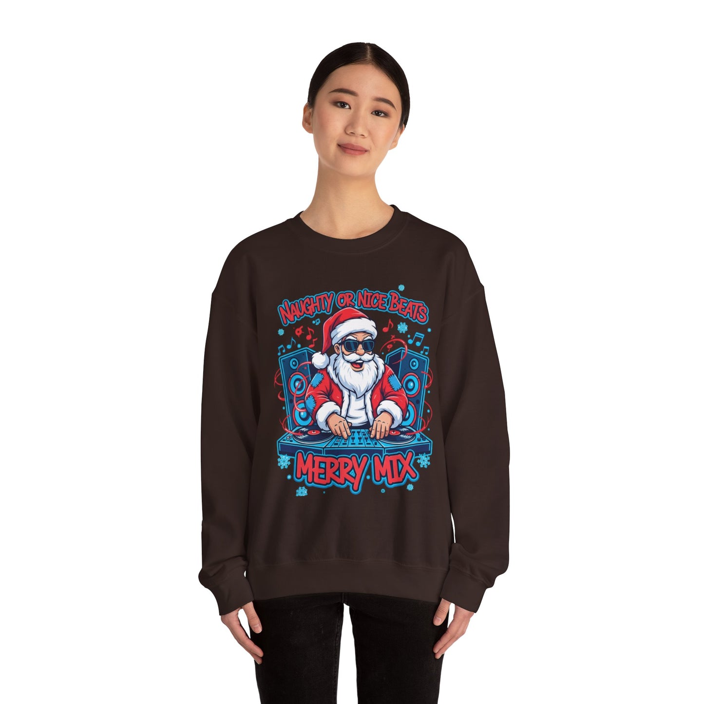 DJ Santa Merry Mix Sweatshirt - Naughty or Nice Beats Christmas | Loom Noir