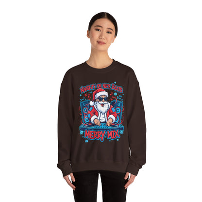 DJ Santa Merry Mix Sweatshirt - Naughty or Nice Beats Christmas | Loom Noir