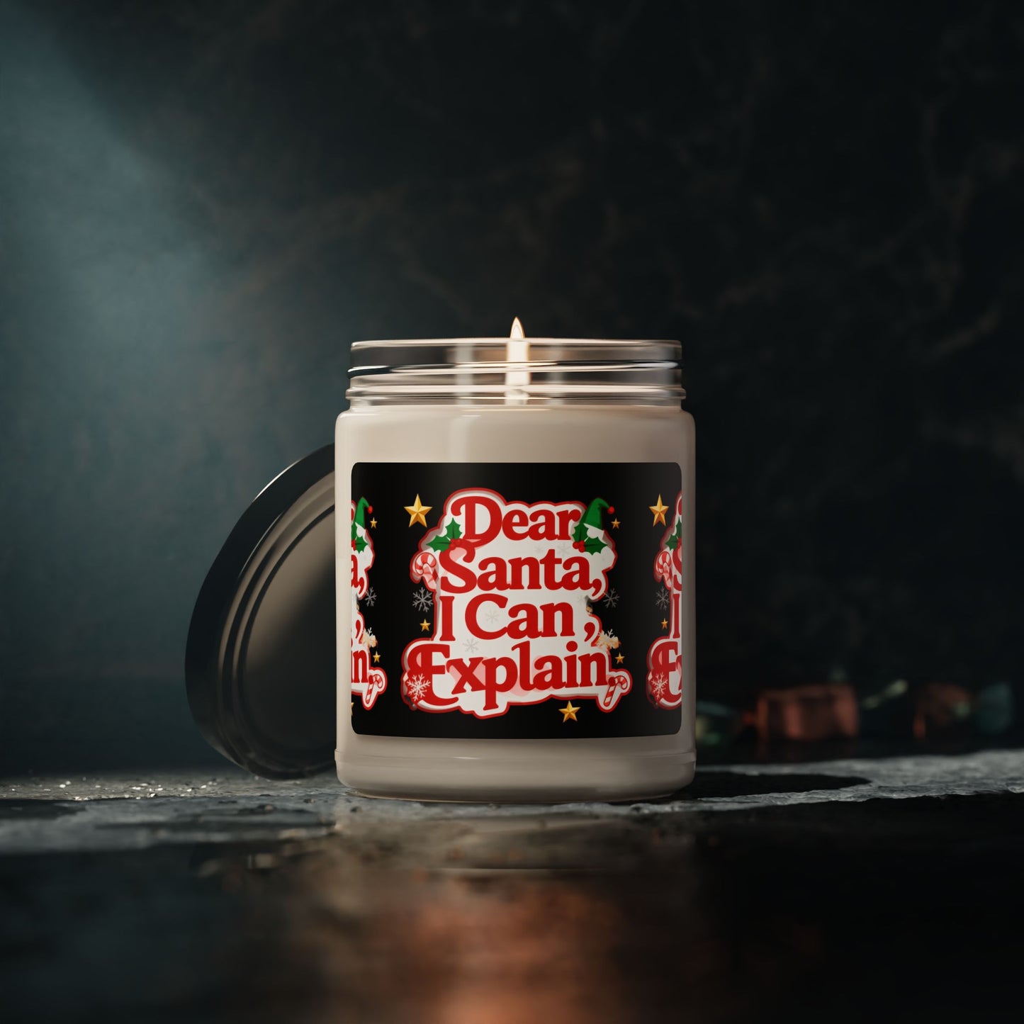 Dear Santa I Can Explain Scented Soy Candle - Funny Christmas 9oz | Loom Noir