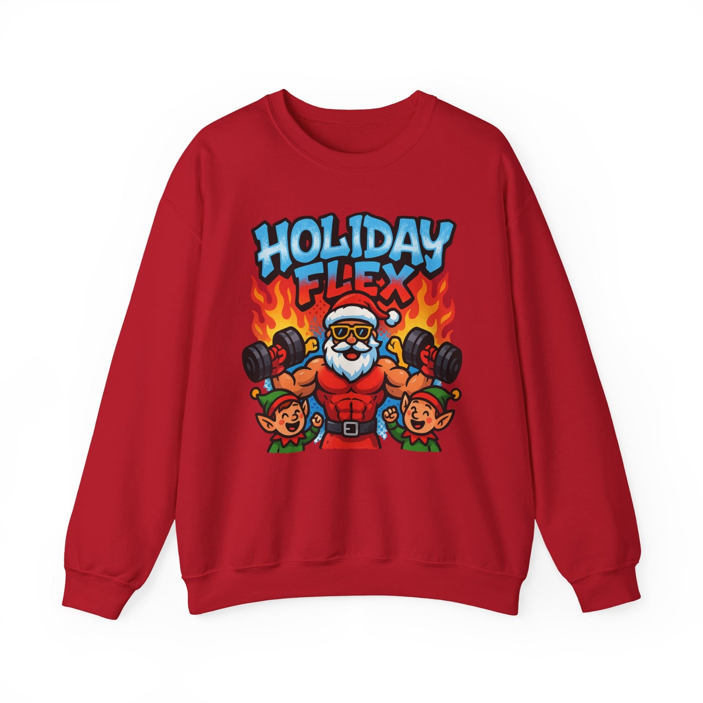 Holiday Flex Sweatshirt - Funny Christmas Fitness Crewneck | Loom Noir