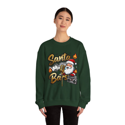 Santa Bars Sweatshirt - Funny Christmas Rap Crewneck | Loom Noir