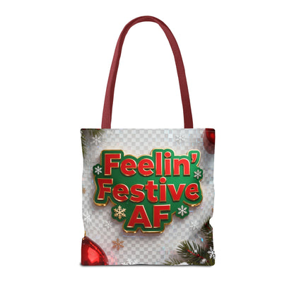 Feelin' Festive AF Tote Bag - Holiday Shopping Bag | Loom Noir