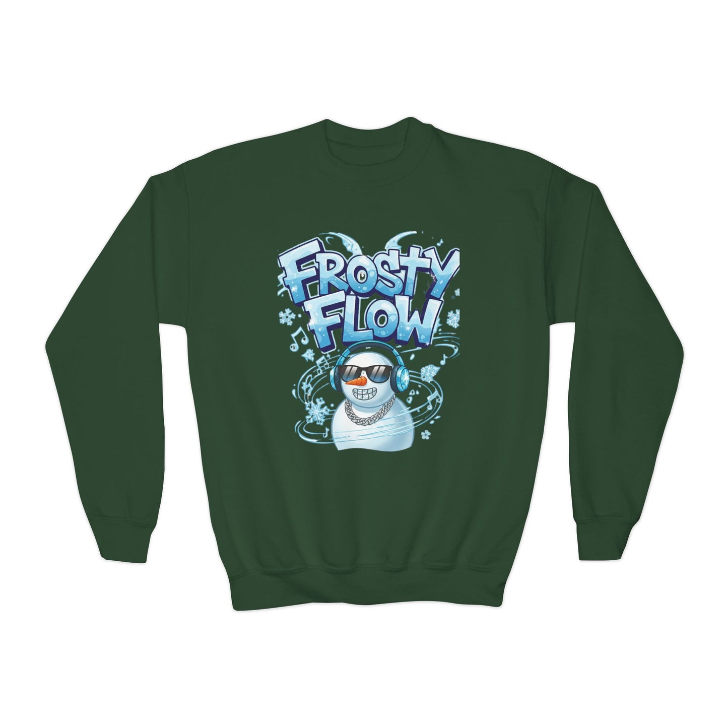 Frosty Flow Youth Sweatshirt - Kids Snowman Pullover | Loom Noir