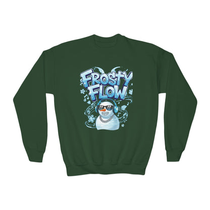 Frosty Flow Youth Sweatshirt - Kids Snowman Pullover | Loom Noir
