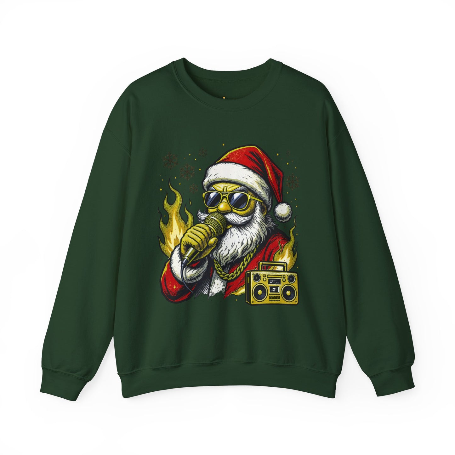 Santa Rapper Holiday Sweatshirt - Hip Hop Christmas Crewneck | Loom Noir