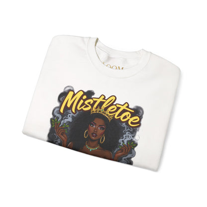 Mistletoe & Mary Jane Crewneck | Cannabis Holiday Sweatshirt