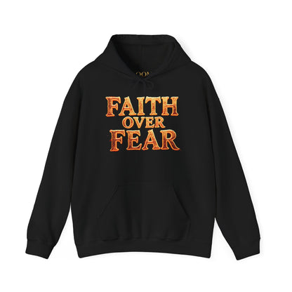 Faith Over Fear Hoodie Pullover - Christian Streetwear | Loom Noir