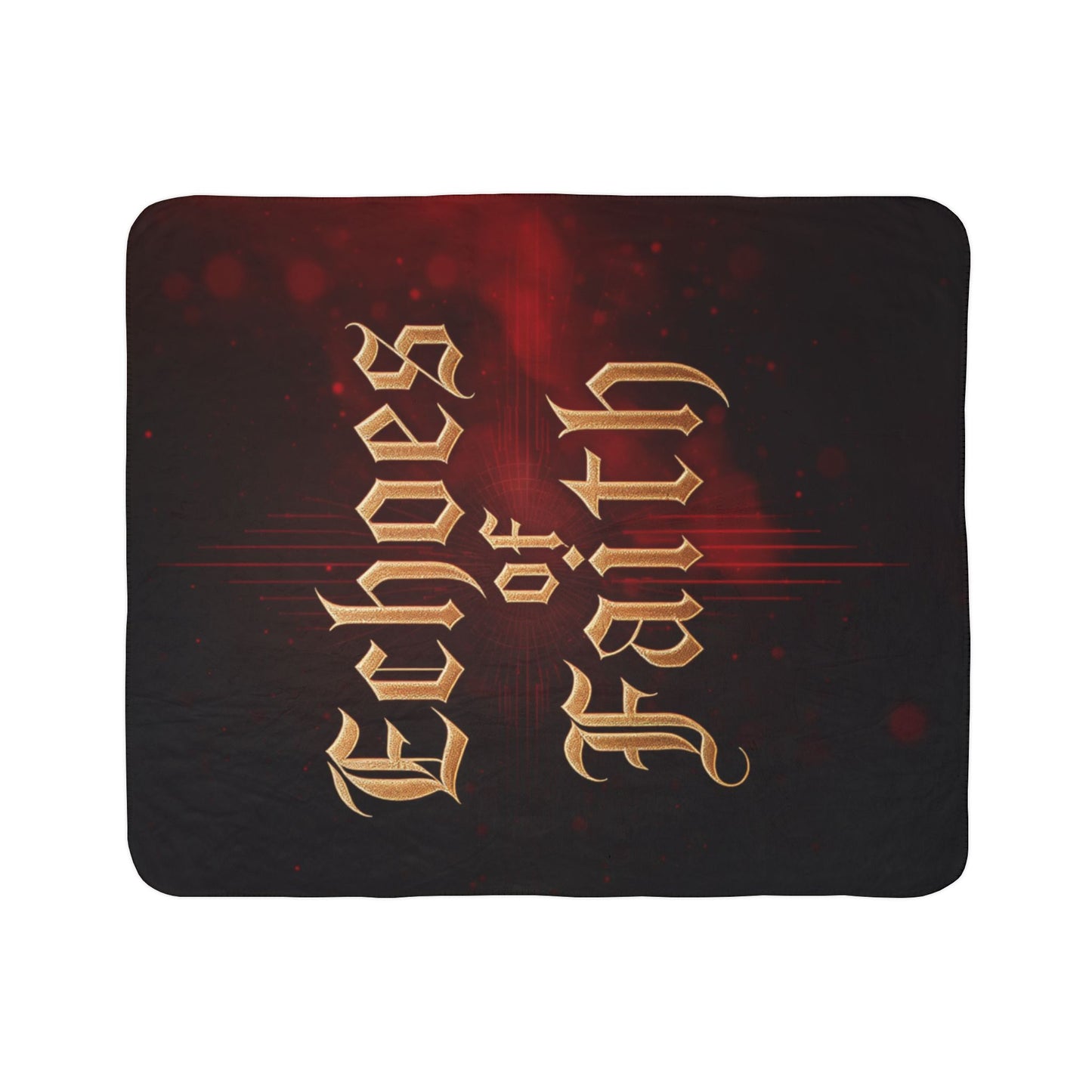 Echoes of Faith Sherpa Blanket | Religious Throw with Gothic Gold Text