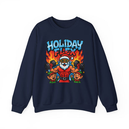 Holiday Flex Sweatshirt - Funny Christmas Fitness Crewneck | Loom Noir
