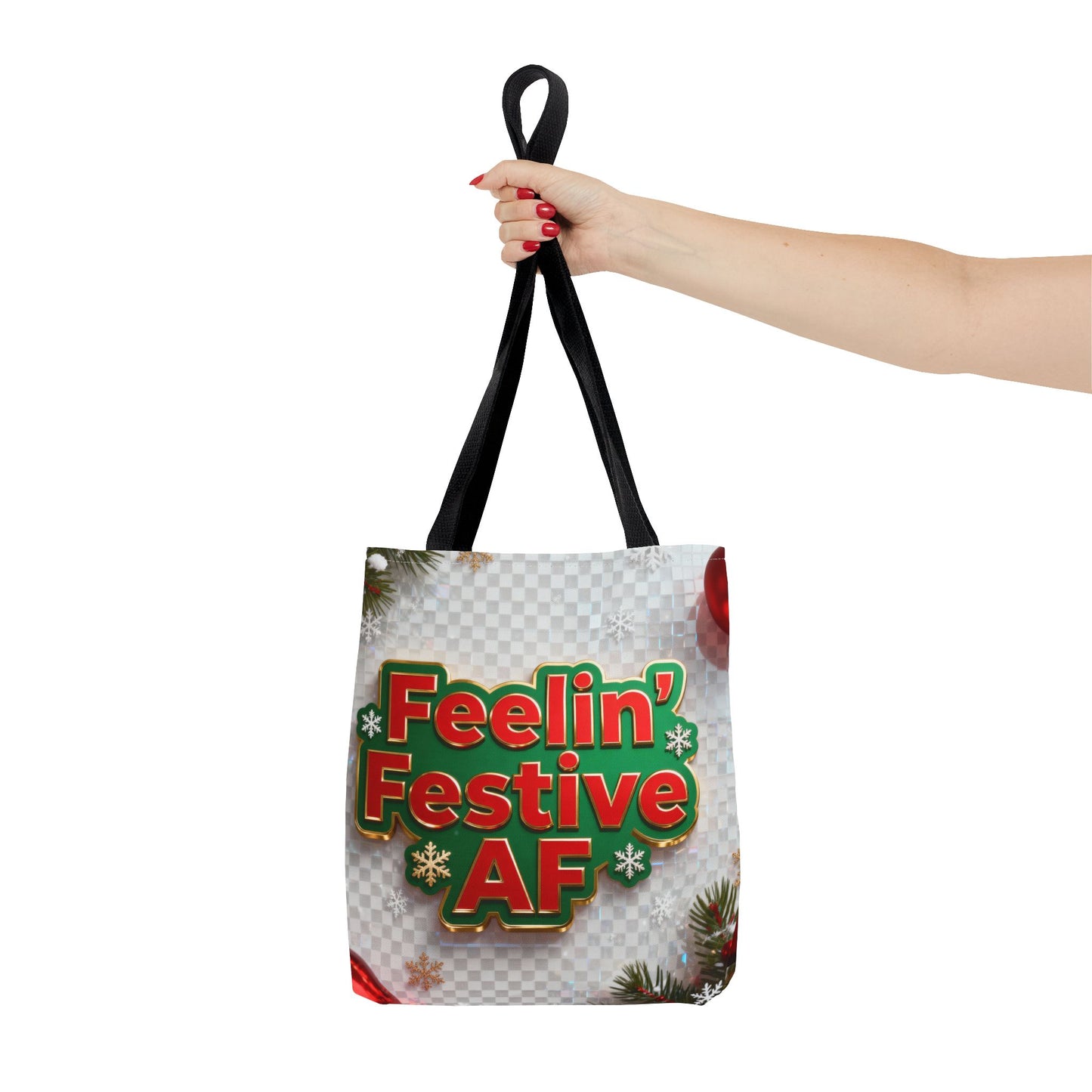Feelin' Festive AF Tote Bag - Holiday Shopping Bag | Loom Noir