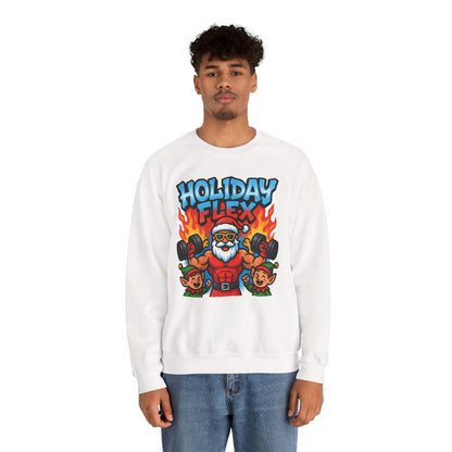 Holiday Flex Sweatshirt - Funny Christmas Fitness Crewneck | Loom Noir