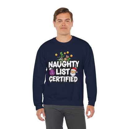 Naughty List Certified Sweatshirt - Funny Christmas Crewneck | Loom Noir