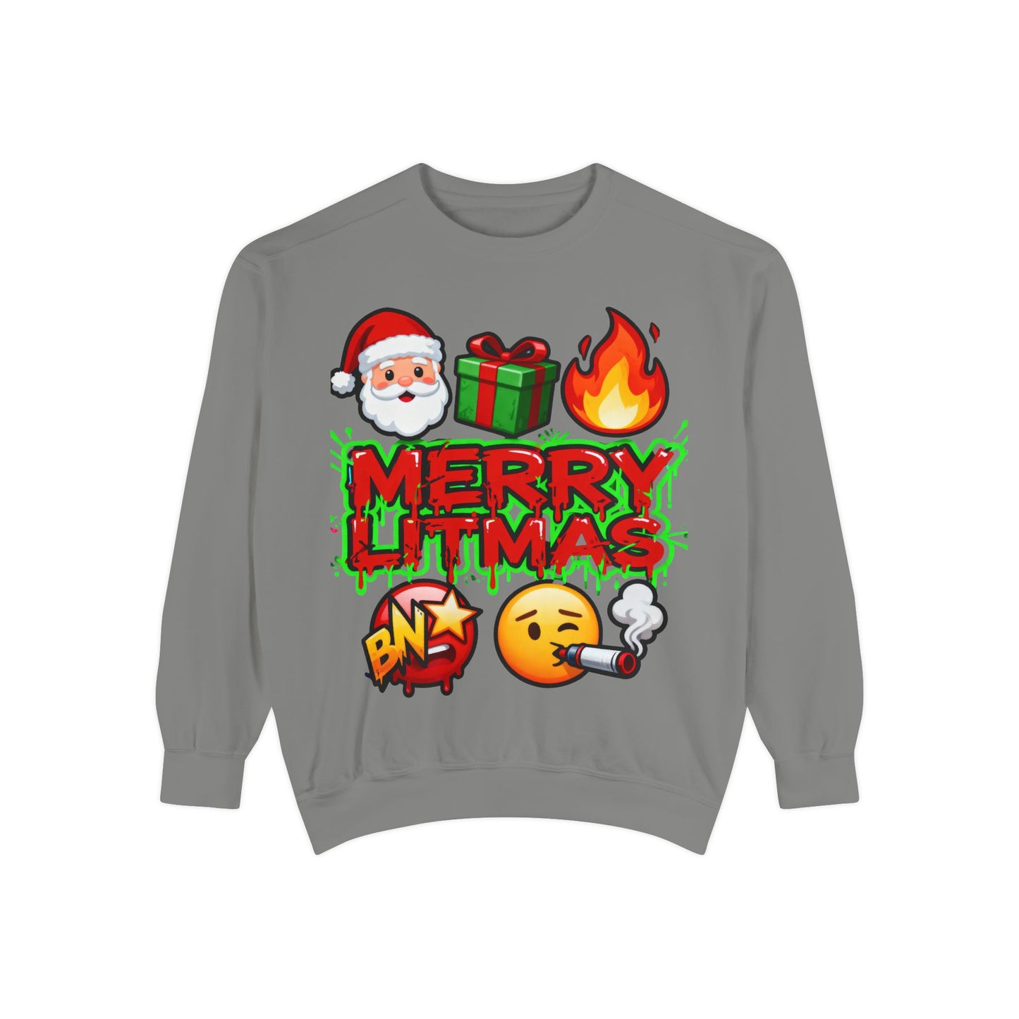 Funny Christmas Emoji Sweatshirt - Festive Holiday Crewneck | Loom Noir