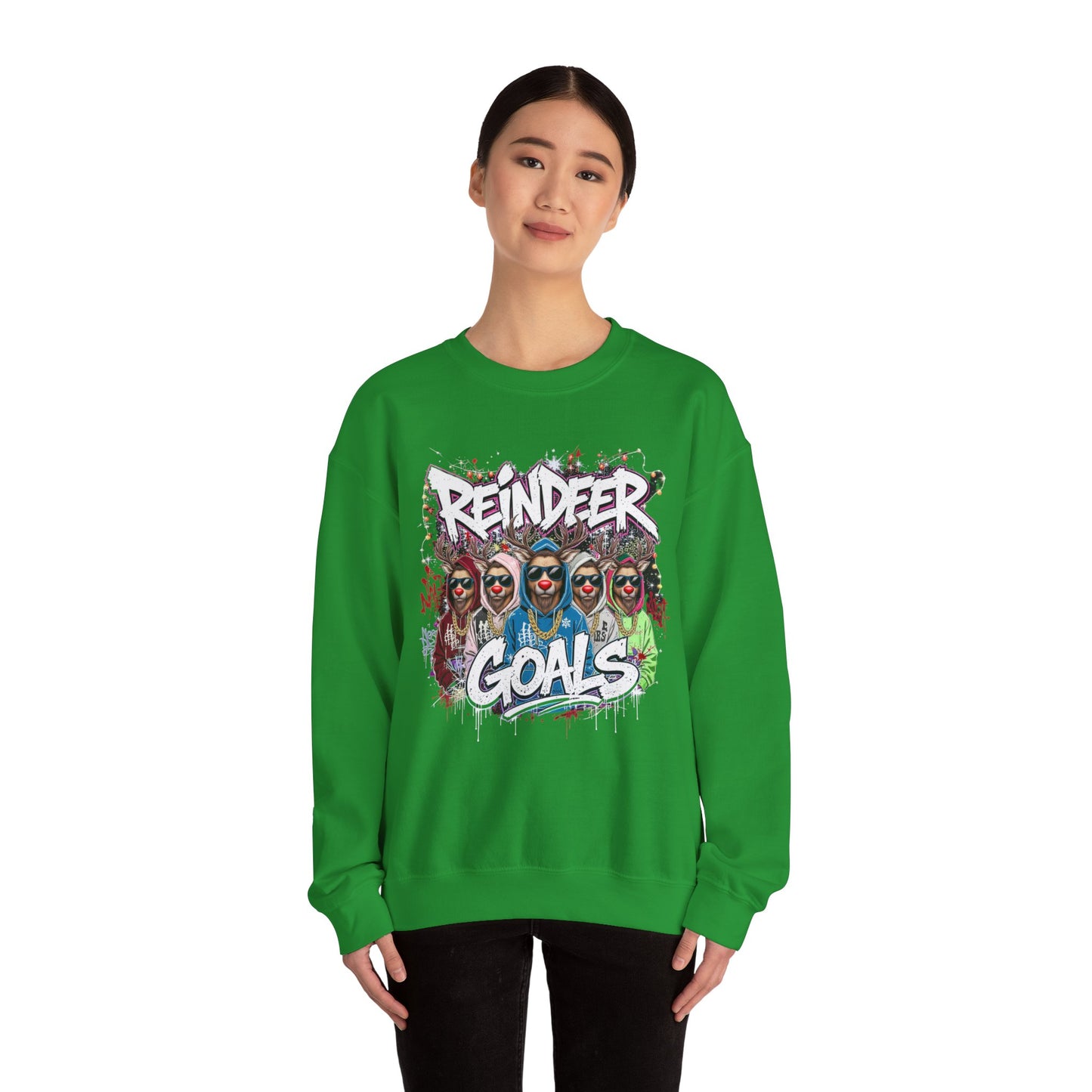 Reindeer Goals Sweatshirt - Funny Christmas Holiday Crewneck | Loom Noir