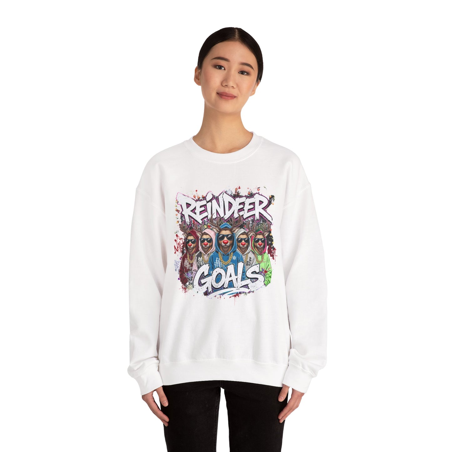Reindeer Goals Sweatshirt - Funny Christmas Holiday Crewneck | Loom Noir