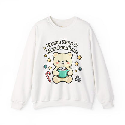 Cute Bear Hot Cocoa Sweatshirt - Warm Hugs & Marshmallows | Loom Noir