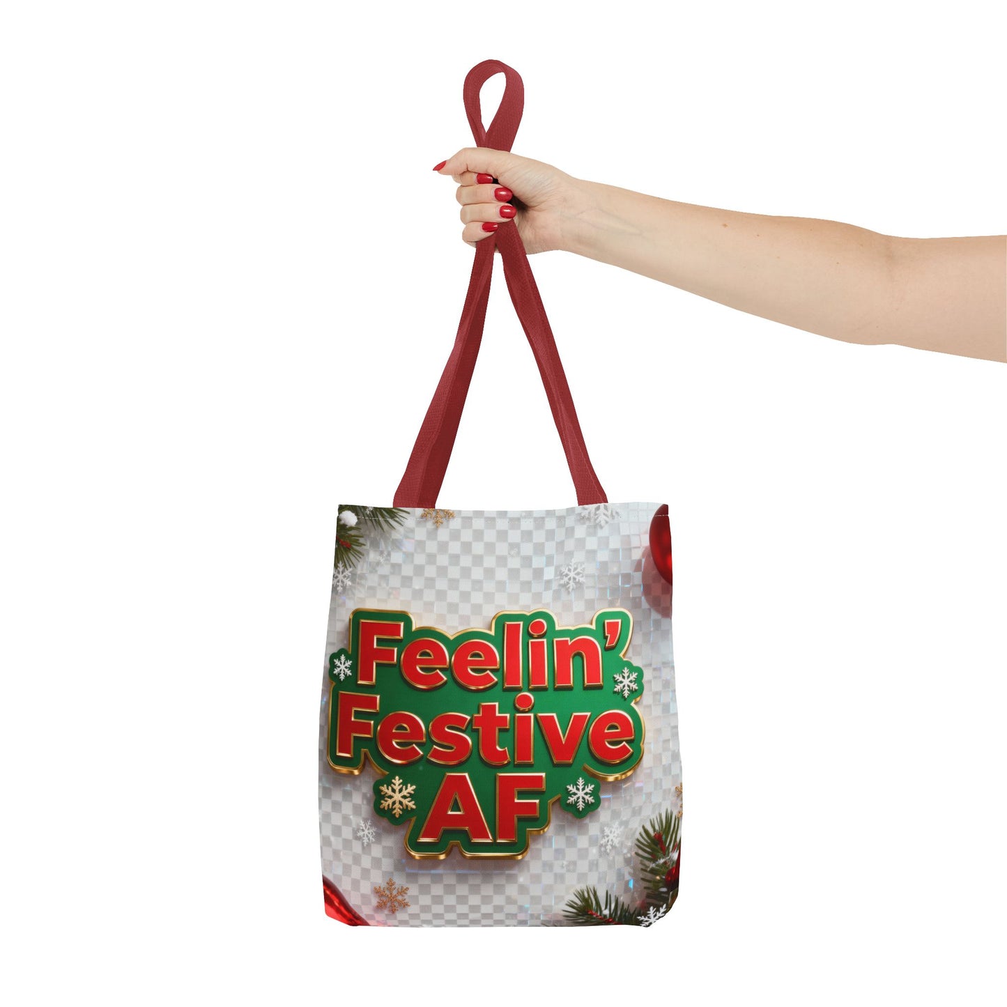 Feelin' Festive AF Tote Bag - Holiday Shopping Bag | Loom Noir