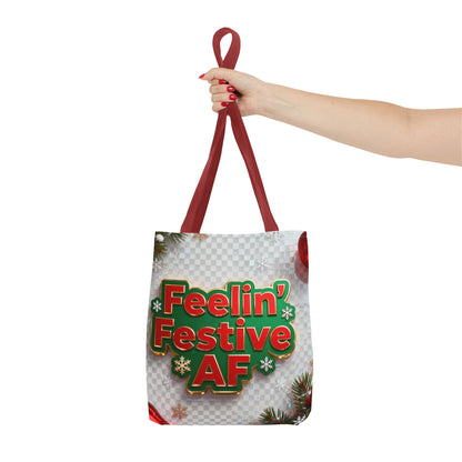Feelin' Festive AF Tote Bag - Holiday Shopping Bag | Loom Noir