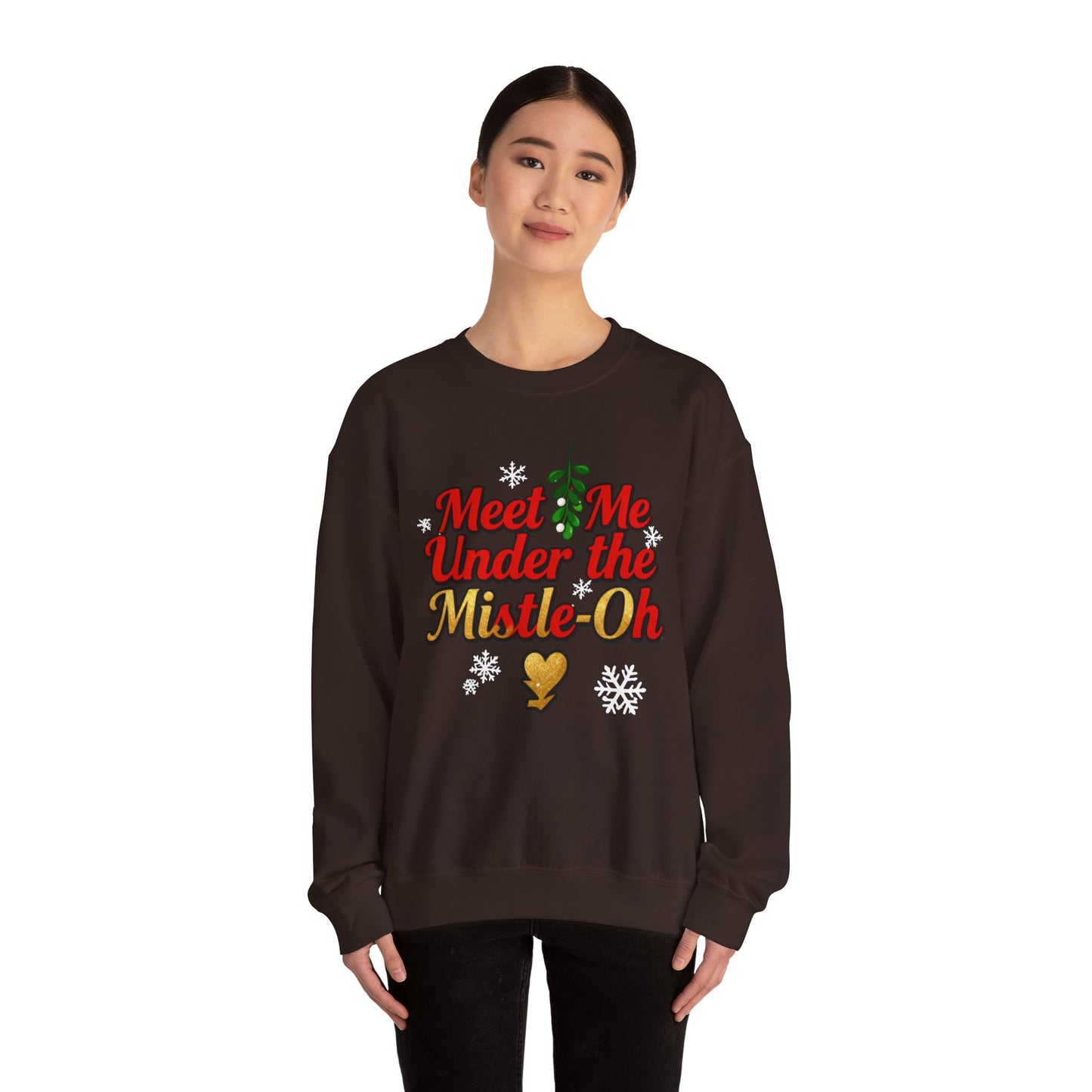 Meet Me Under the Mistle-OH Sweatshirt - Funny Christmas Crewneck | Loom Noir