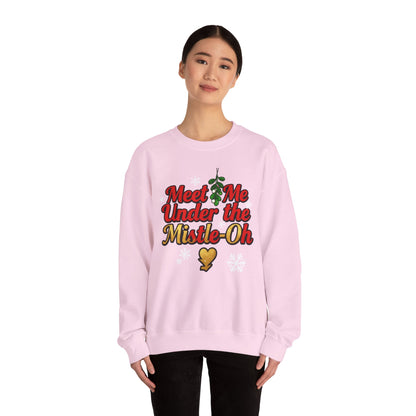 Meet Me Under the Mistle-OH Sweatshirt - Funny Christmas Crewneck | Loom Noir