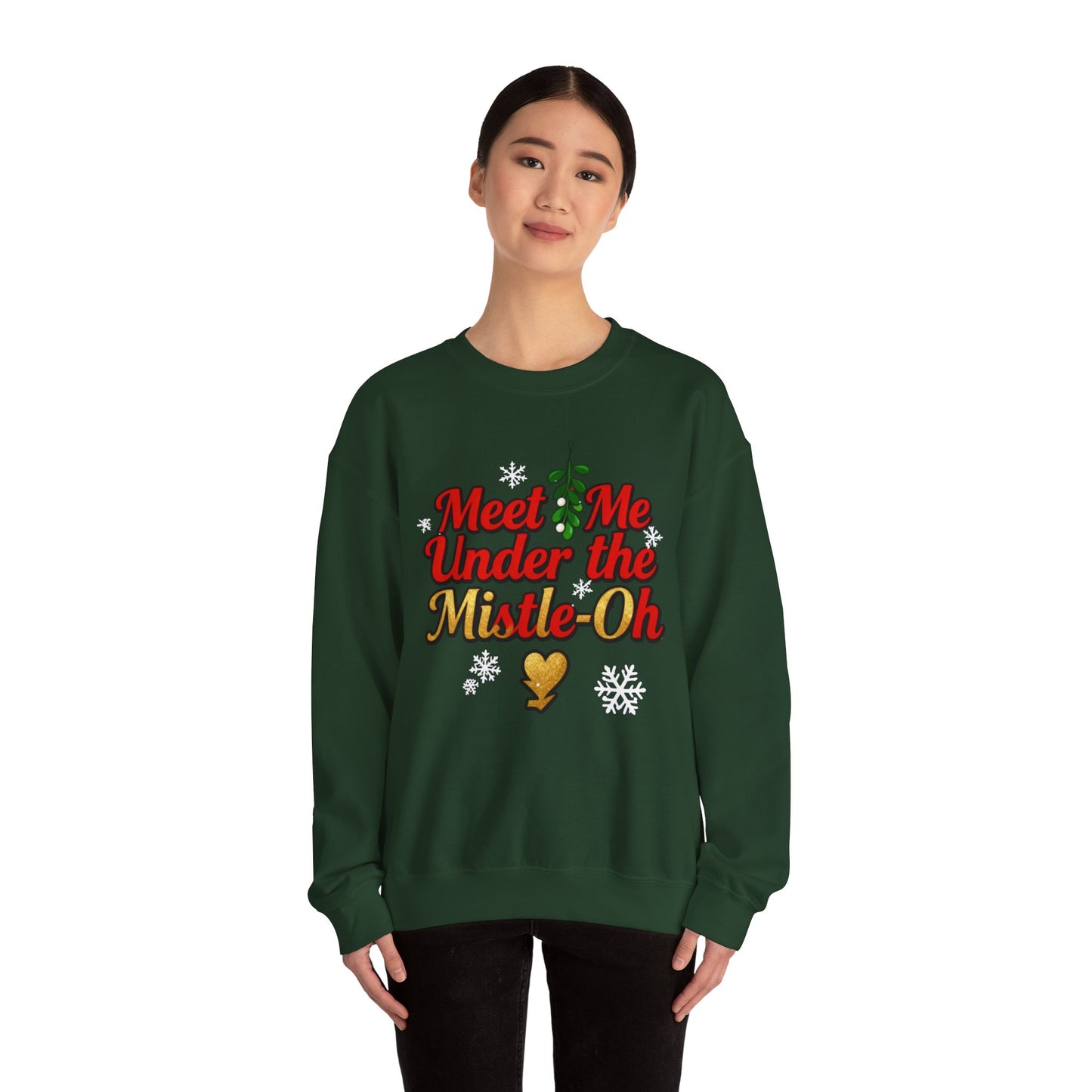 Meet Me Under the Mistle-OH Sweatshirt - Funny Christmas Crewneck | Loom Noir