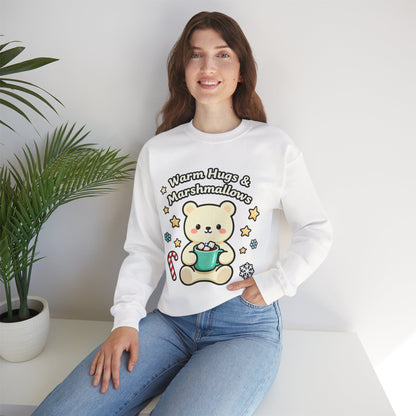Cute Bear Hot Cocoa Sweatshirt - Warm Hugs & Marshmallows | Loom Noir