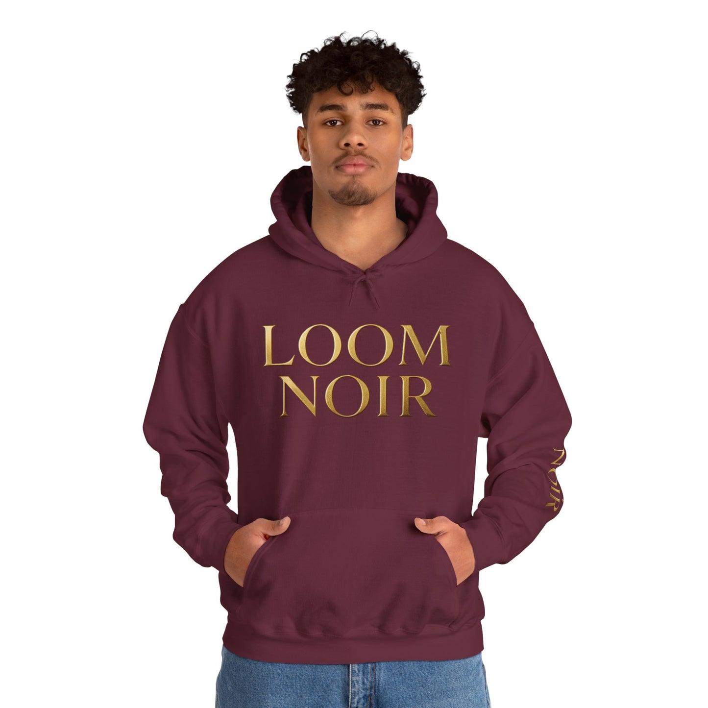 Gold-Print Hoodie - Premium Streetwear | Loom Noir