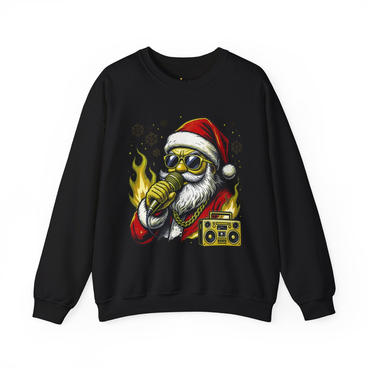 Santa Rapper Holiday Sweatshirt - Hip Hop Christmas Crewneck | Loom Noir
