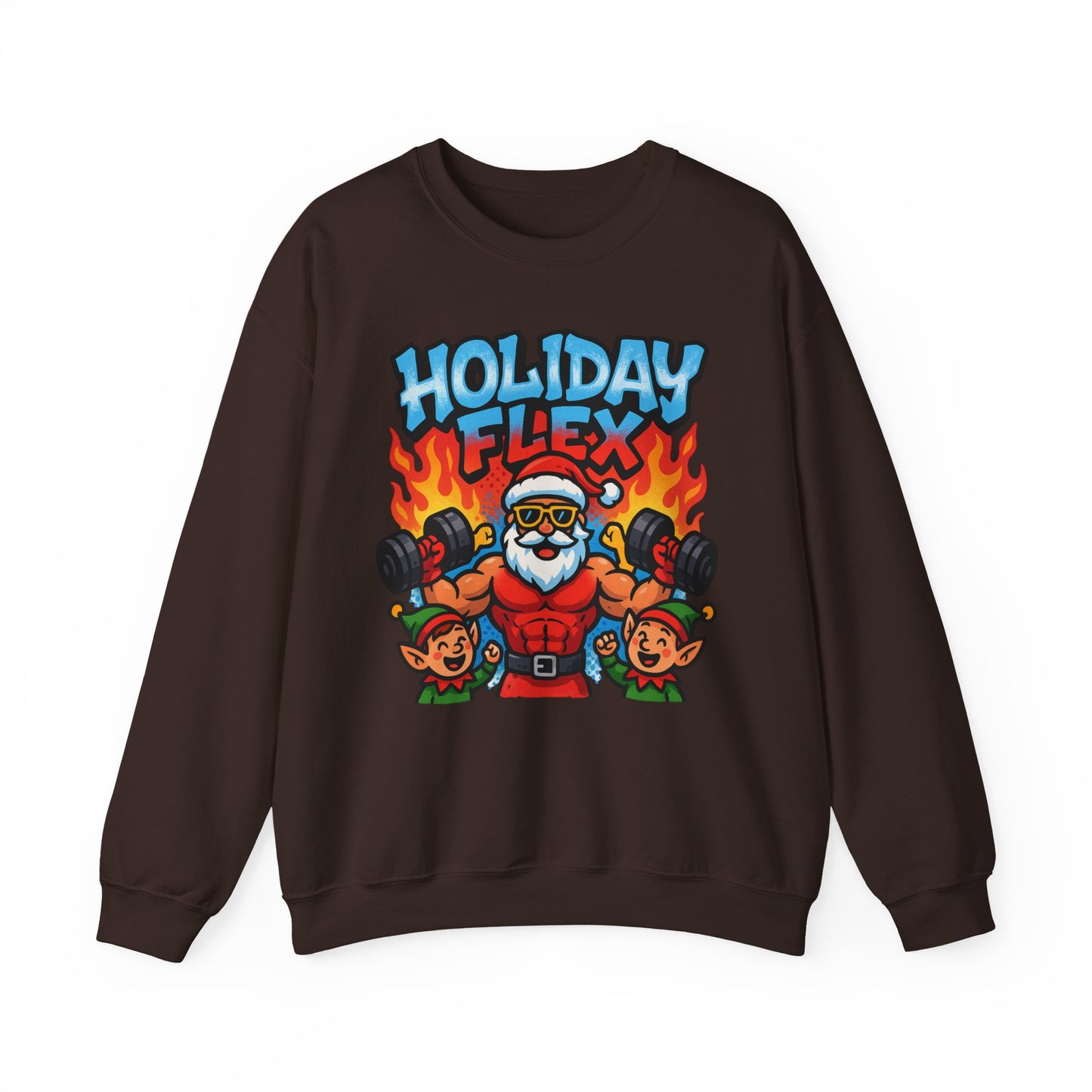 Holiday Flex Sweatshirt - Funny Christmas Fitness Crewneck | Loom Noir