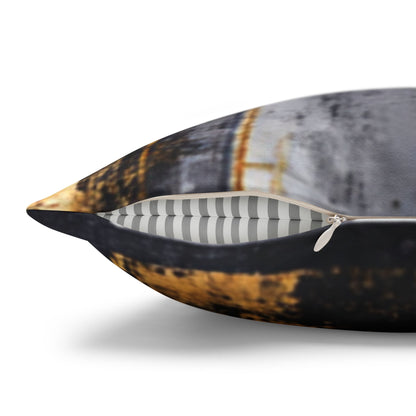 Abstract Gold & Charcoal Faux Suede Pillowcase — Luxury Accent Pillow | Loom Noir