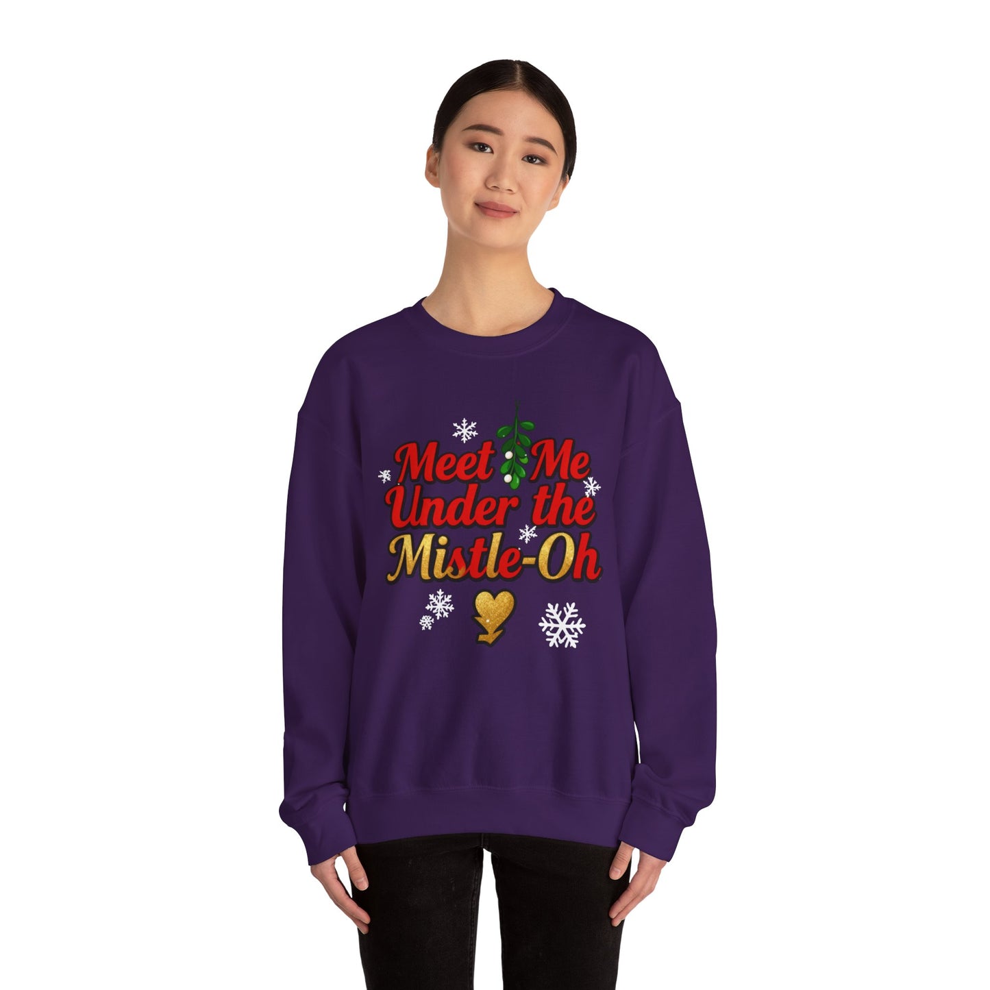 Meet Me Under the Mistle-OH Sweatshirt - Funny Christmas Crewneck | Loom Noir