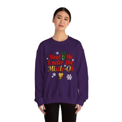 Meet Me Under the Mistle-OH Sweatshirt - Funny Christmas Crewneck | Loom Noir