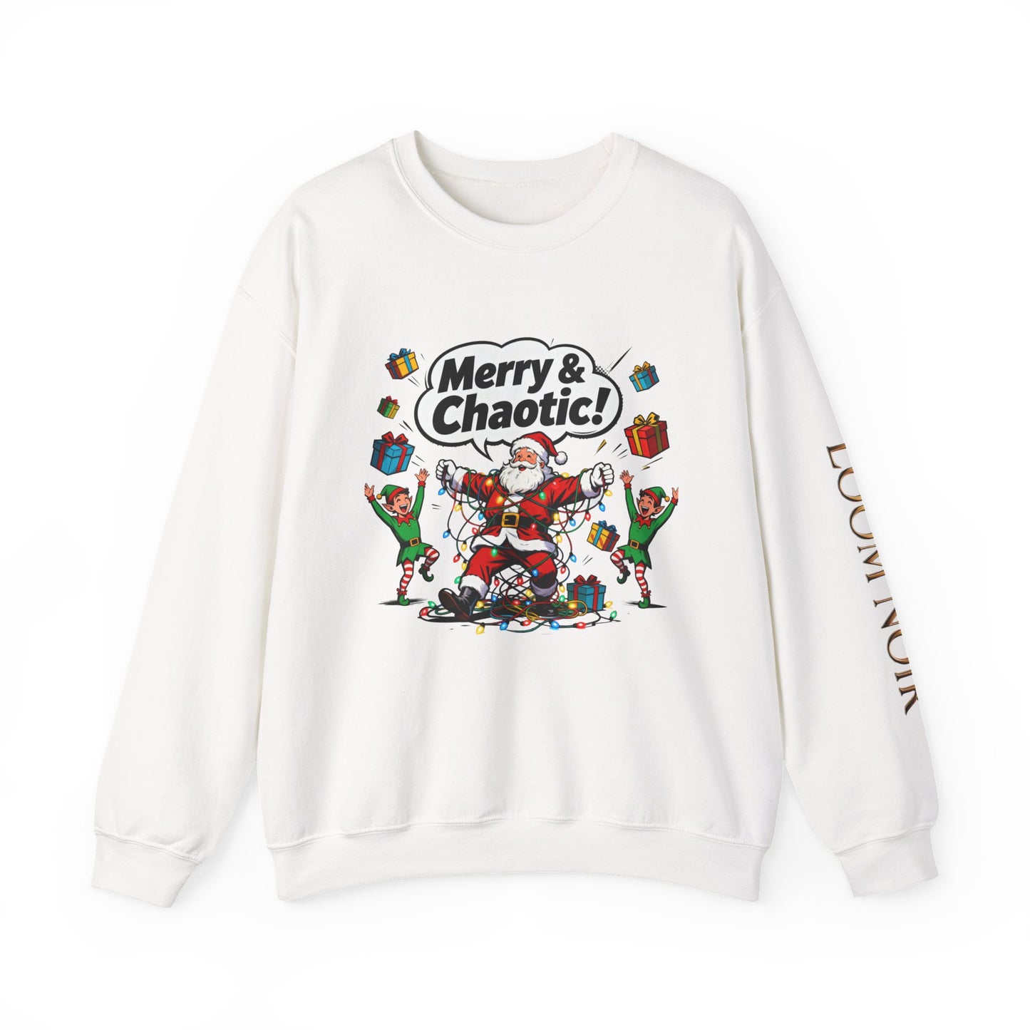 Merry & Chaotic Santa Christmas Crewneck Sweatshirt