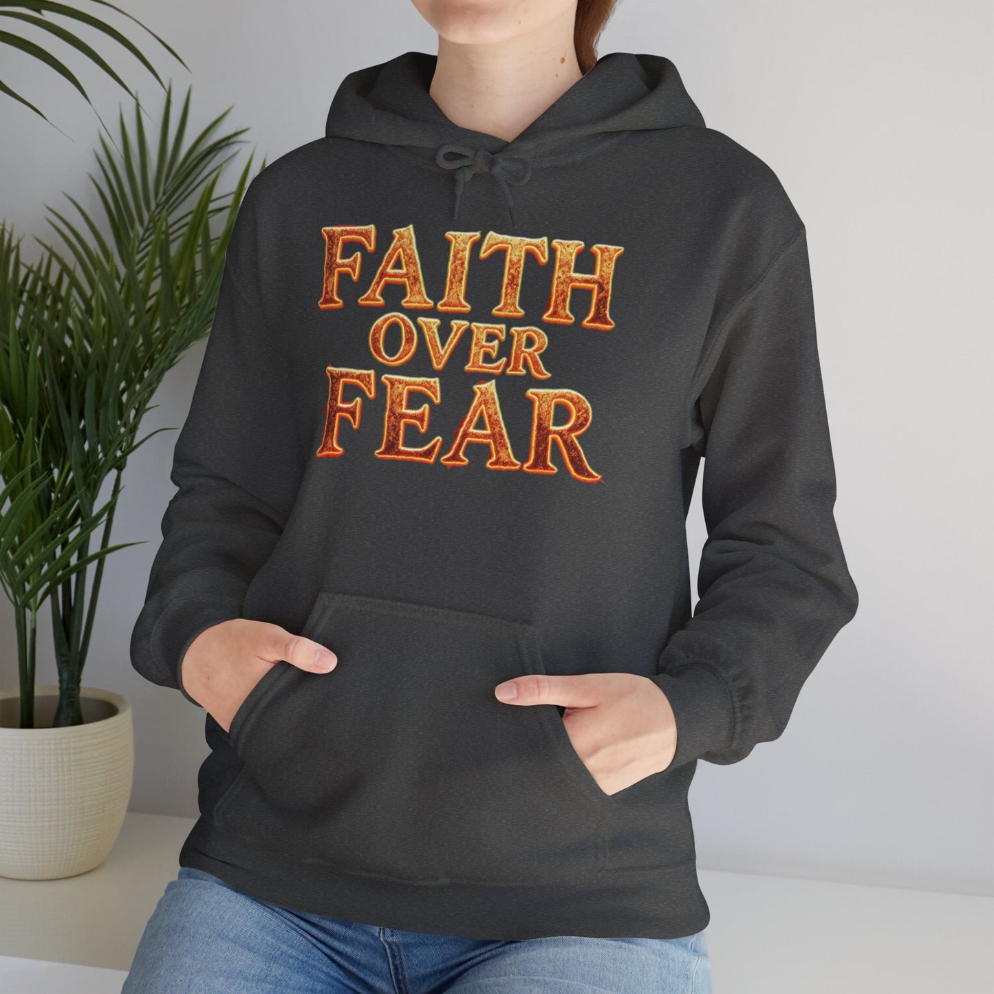 Faith Over Fear Hoodie Pullover - Christian Streetwear | Loom Noir