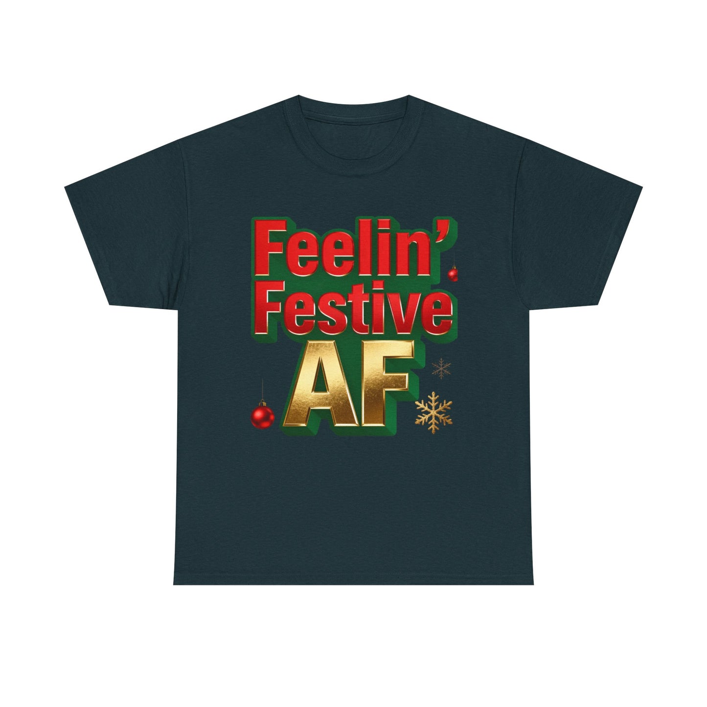 Festive AF Unisex T-Shirt - Funny Christmas Tee | Loom Noir