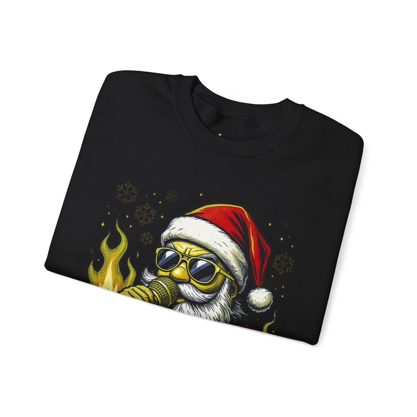Santa Rapper Holiday Sweatshirt - Hip Hop Christmas Crewneck | Loom Noir