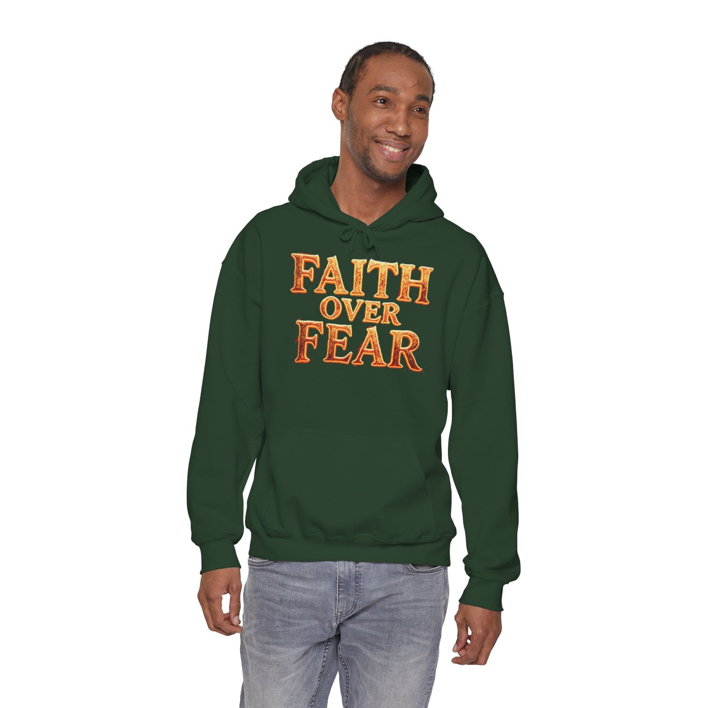 Faith Over Fear Hoodie Pullover - Christian Streetwear | Loom Noir