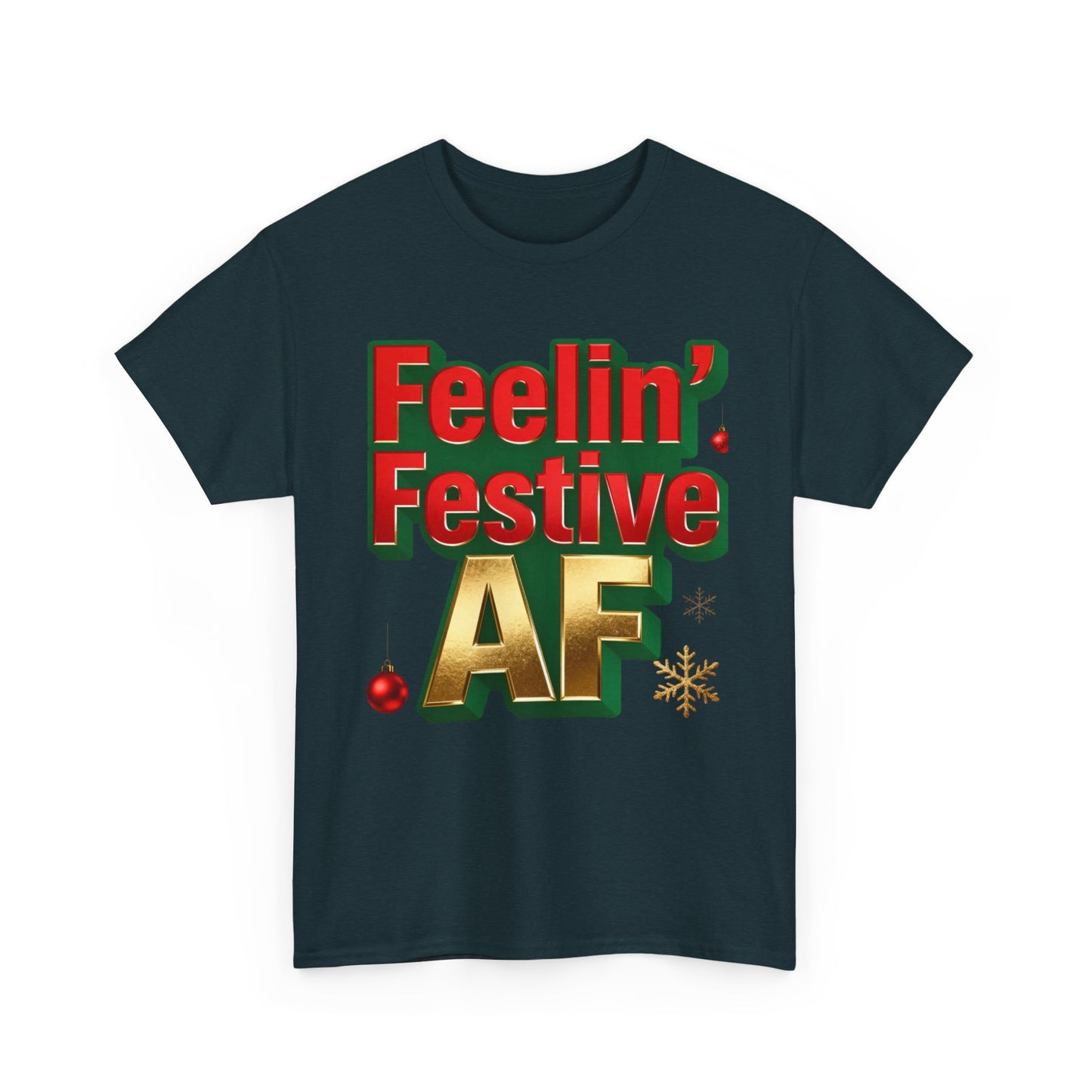 Festive AF Unisex T-Shirt - Funny Christmas Tee | Loom Noir