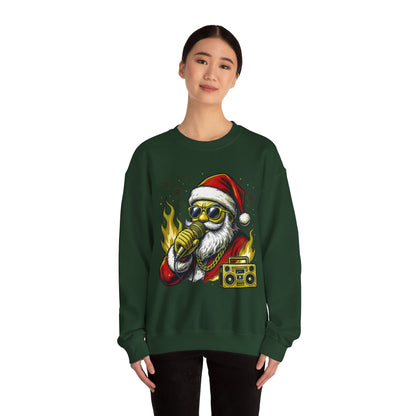 Santa Rapper Holiday Sweatshirt - Hip Hop Christmas Crewneck | Loom Noir