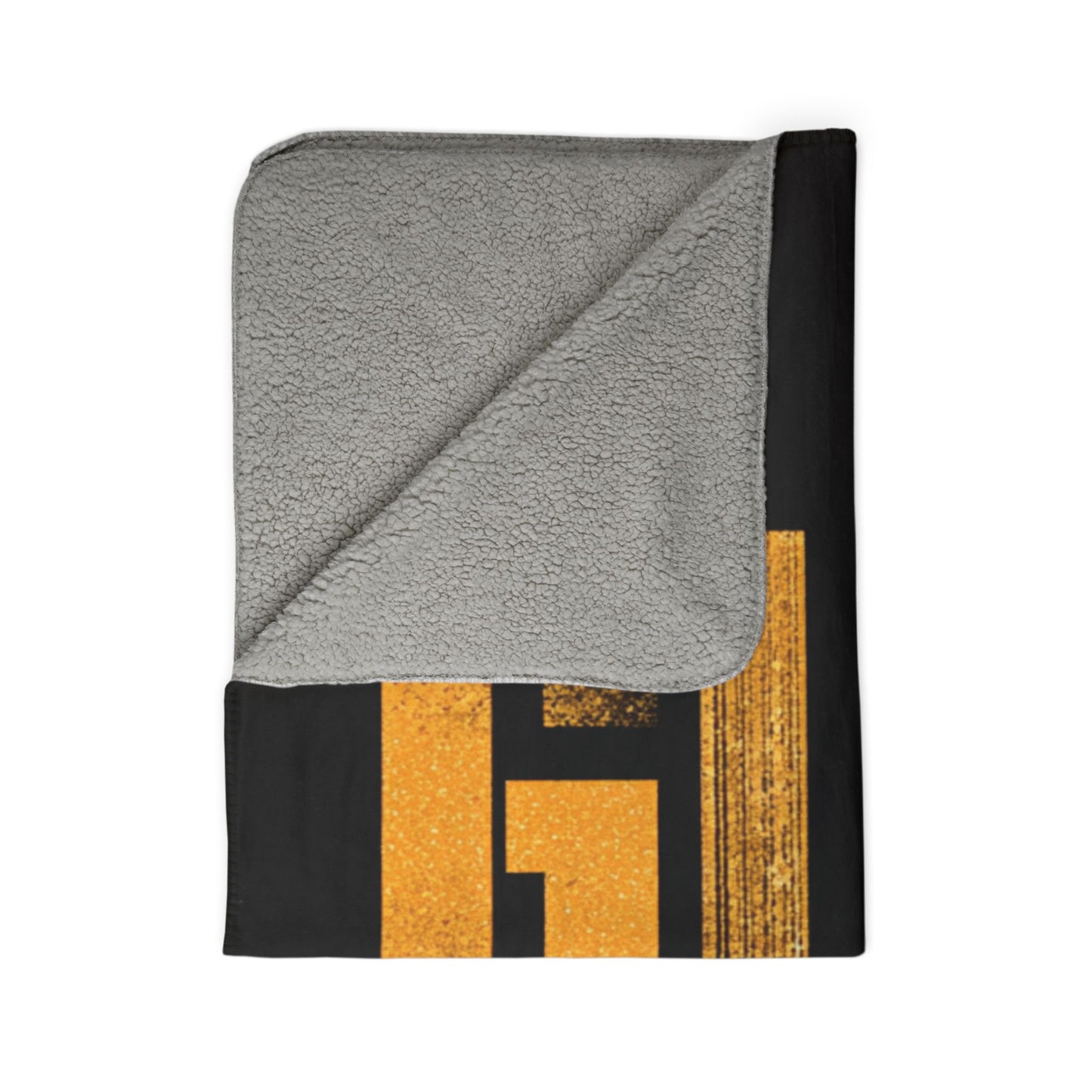 Glow Bold Sherpa Blanket | Vintage Gold Typography Throw