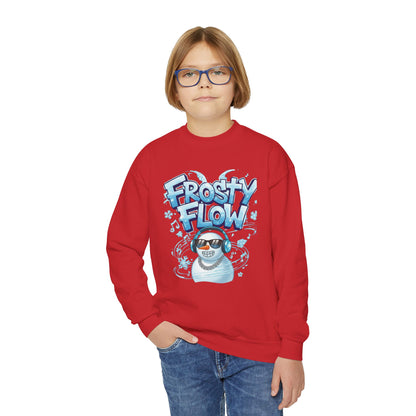 Frosty Flow Youth Sweatshirt - Kids Snowman Pullover | Loom Noir