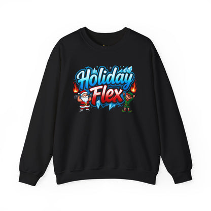 Holiday Flex Santa & Elf Sweatshirt - Funny Christmas Crewneck | Loom Noir