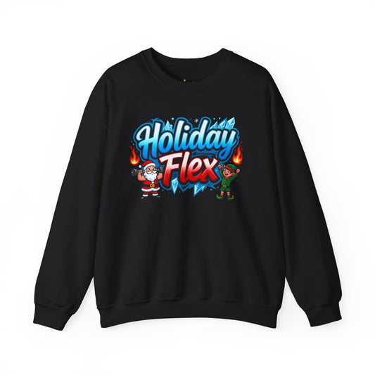 Holiday Flex Santa & Elf Sweatshirt - Funny Christmas Crewneck | Loom Noir