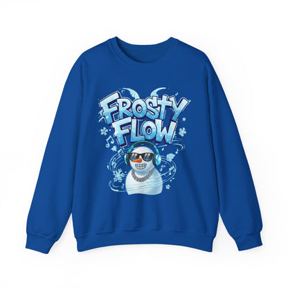 Frosty Flow Sweatshirt - Cool Snowman Graphic Crewneck | Loom Noir