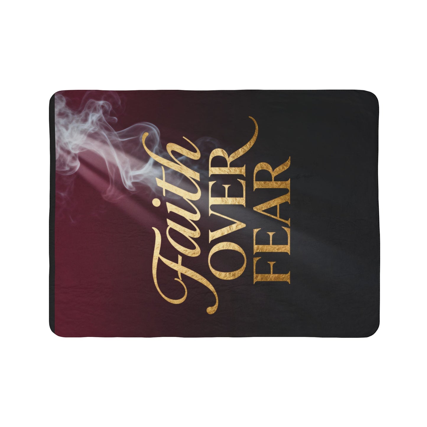 Faith Over Fear Sherpa Blanket | Inspirational Christian Throw