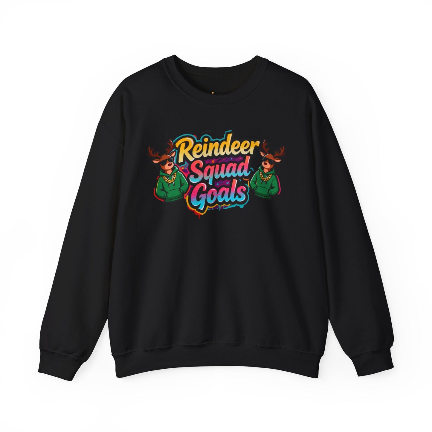 Reindeer Squad Goals Sweatshirt - Funny Christmas Crewneck | Loom Noir