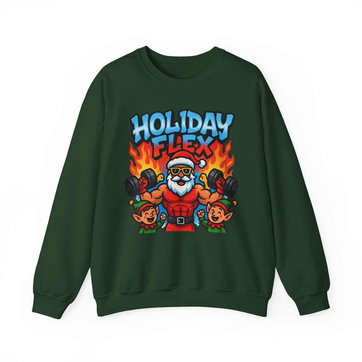 Holiday Flex Fit Santa Sweatshirt - Funny Christmas Crewneck | Loom Noir